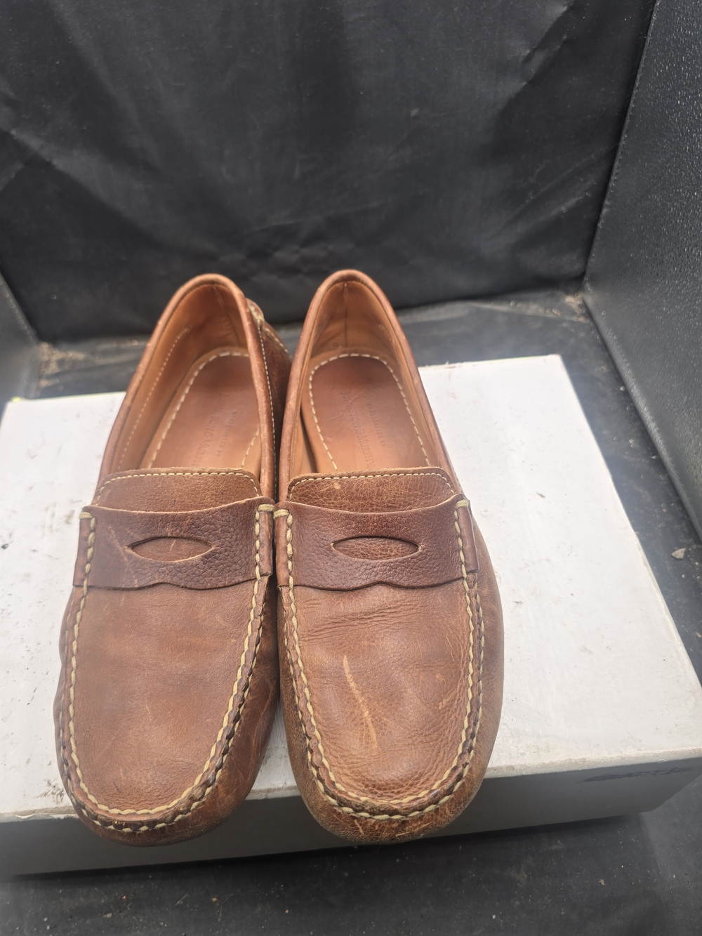 Johnston & Murphy Chestnut Brown Leather Penny Loafers